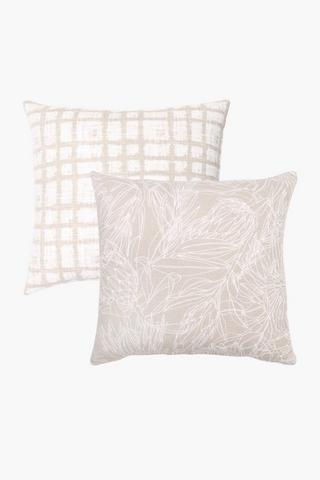 2 Pack Savy Protea Scatter Cushion Covers, 45x45cm