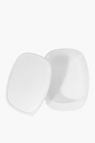 3 Piece Rectangle Food Storage Set, 2000ml