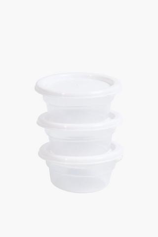 3 Piece Round Food Storage Set, 200ml