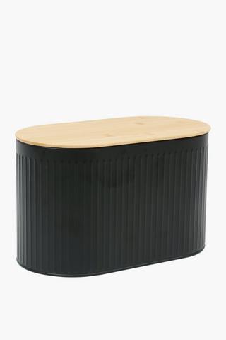 Metal And Wood Oval Bread Bin