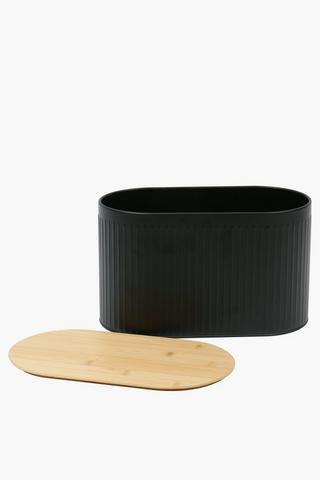 Metal And Wood Oval Bread Bin