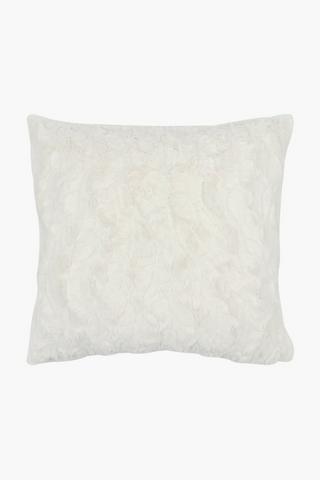 Faux Fur Brush Scatter Cushion, 50x50cm