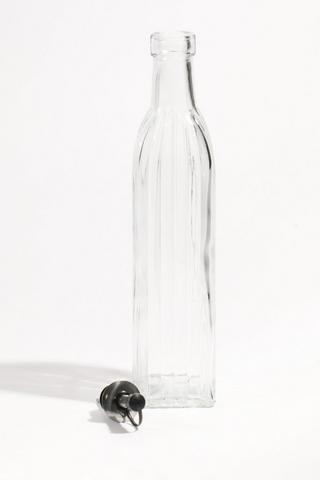 Ribbed Glass Oil Pourer 
