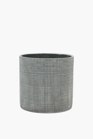 Check Embossed Planter, 23x23cm