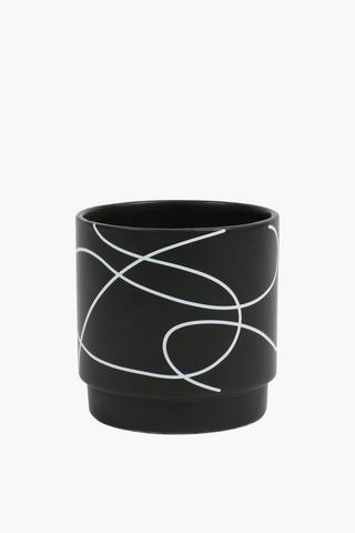 Swirl Ceramic Planter, 14x14cm