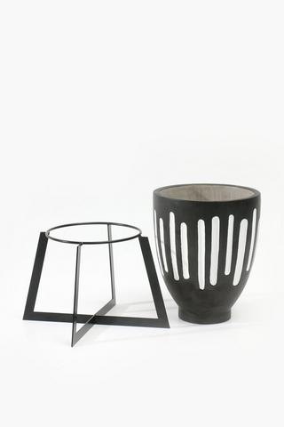 Striped Statement Planter, 15x25cm