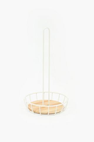 Metal And Wood Paper Towel Holder