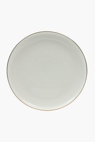 Metallic Rim Porcelain Dinner Plate