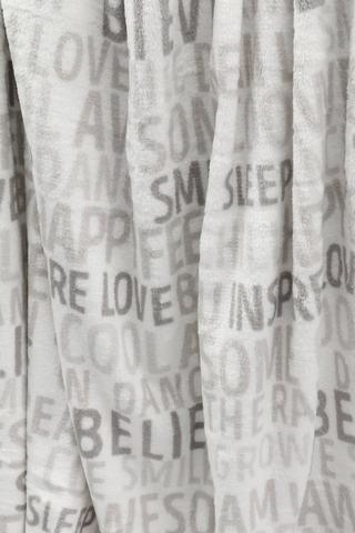 Printed Cam Script Flannel Blanket, 150x180cm