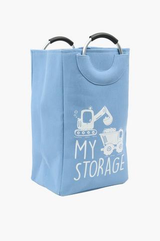 Script Laundry Bag With Ring Handles