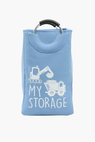 Script Laundry Bag With Ring Handles