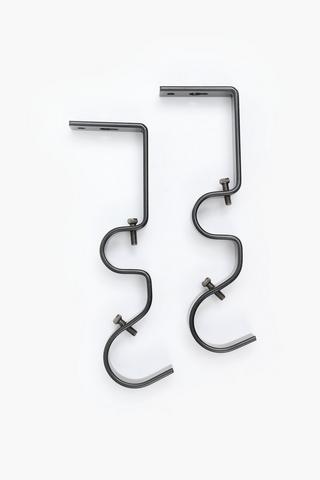 2 Pack Double Metal Brackets, 25mm Or 35mm