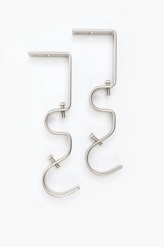 2 Pack Double Metal Brackets, 25mm Or 35mm