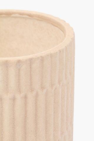 Ribbed Cement Planter, 12x13cm