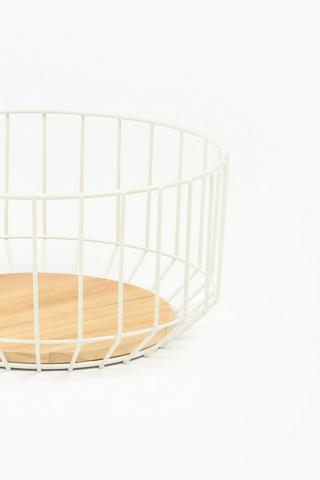 Metal And Wood Fruit Bowl