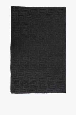Hi Low Jacquard Bath Runner, 70x110cm