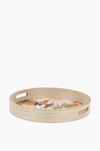 Amiel Round Wood Serving Tray