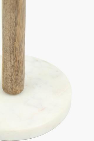 Wood And Marble Paper Towel Holder