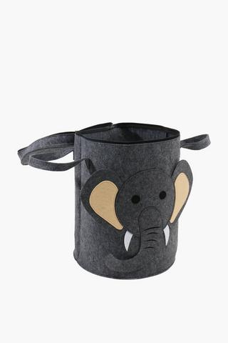 Elephant Felt Laundry Basket
