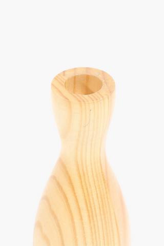 Hour Glass Wooden Candle Holder, 7x25cm