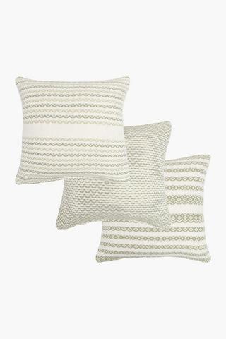 3 Pack Textured Holland Scatter Cushion Covers, 45x45cm