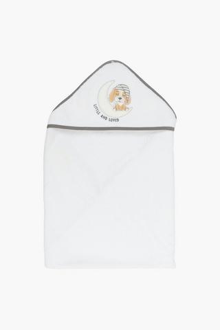 Embroidered Puppy Hooded Towel