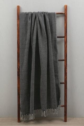 Polycotton Geo Square Throw, 140x180cm