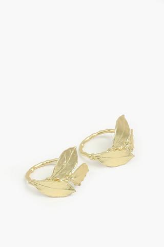 2 Pack Metal Leaf Napkin Rings