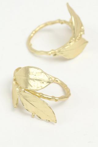 2 Pack Metal Leaf Napkin Rings