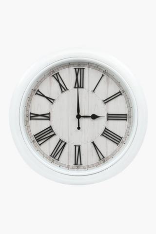 Wood Wash Plastic Clock, 76cm