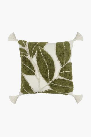 Textured Rain Leaf Scatter Cushion, 50x50cm