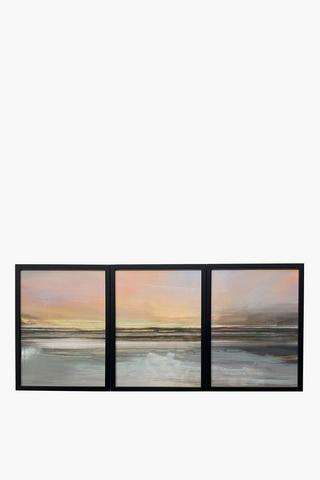 3 Piece Framed Dusky Coast, 60x40cm