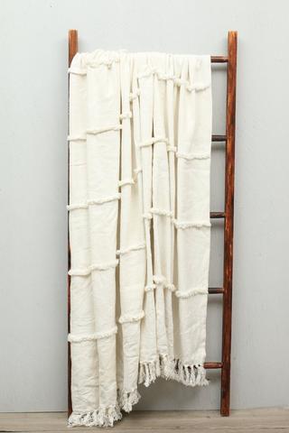 Cotton Tufted Tassel Throw, 200x220cm