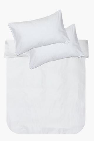Premium Cotton Pom Pom Trim Duvet Cover Set