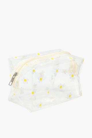 Clear Floral Pencil Case