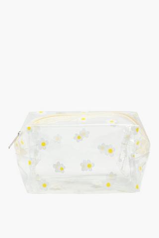 Clear Floral Pencil Case