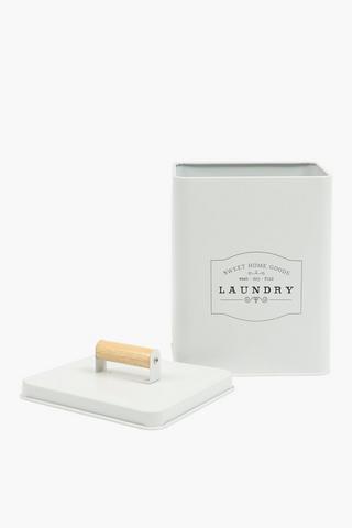 Metal And Wood Laundry Powder Tin