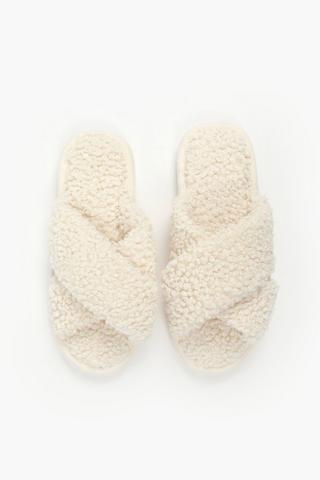 Faux Fur Slippers, 7-8