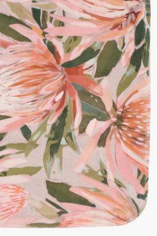 2 Piece Printed Floral Protea Bath Mat Set