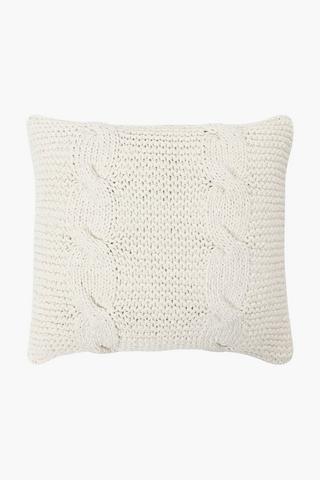 Premium Textured Knitted Feather Scatter Cushion, 60x60cm