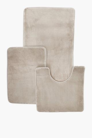 3 Piece Memory Foam Bath Mat Set