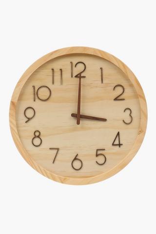 Midtone Lightwood Clock, 40cm