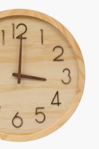 Midtone Lightwood Clock, 40cm