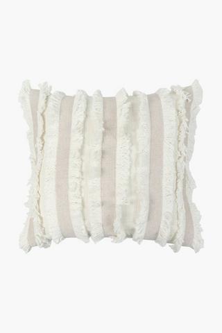 Textured Frayed Scatter Cushion, 50x50cm