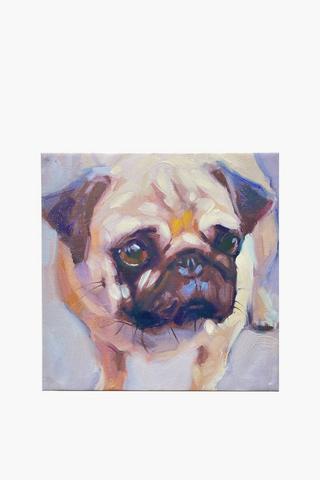 Embossed Lola Pug, 30x30cm
