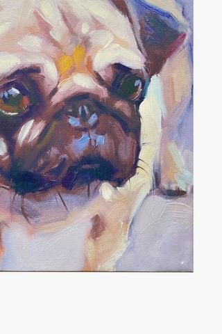 Embossed Lola Pug, 30x30cm