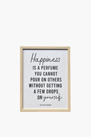 Framed Happiness Script, 60x40cm
