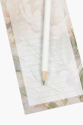 Amiel Floral Notepad With Pencil