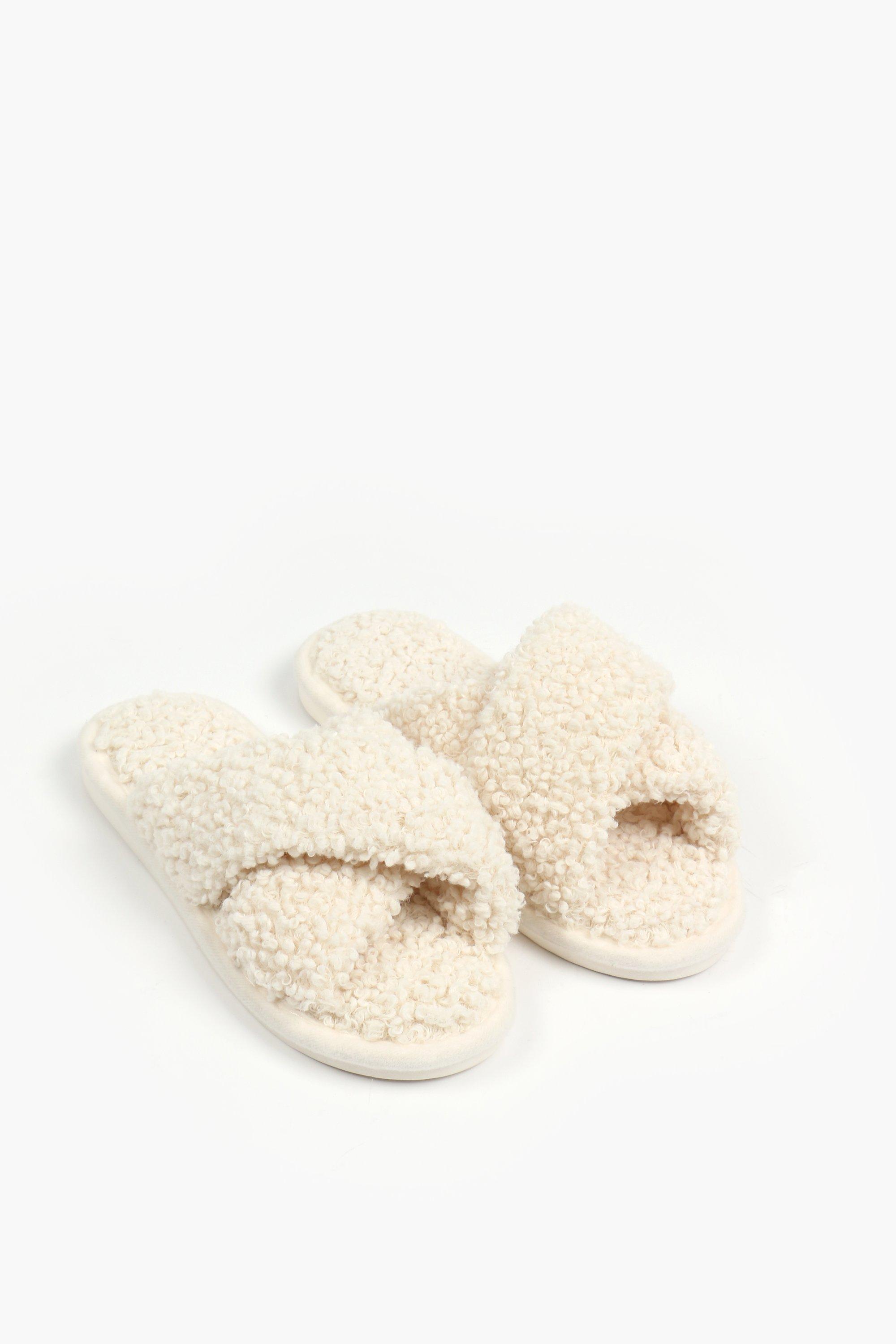 faux fox fur slippers