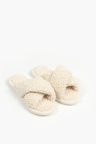 Faux Fur Slippers, 5-6